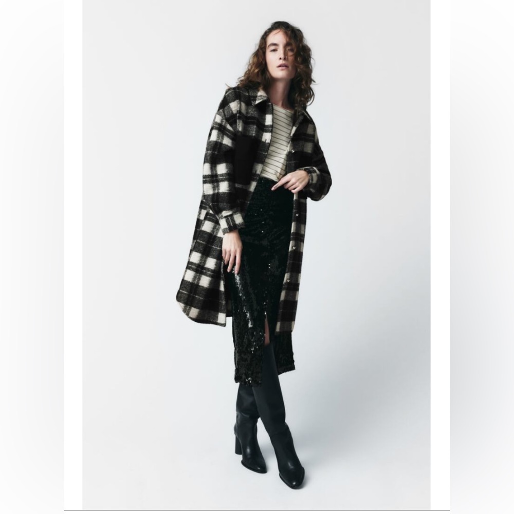Zara long plaid overshirt